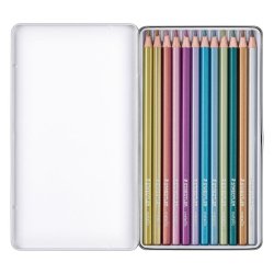 Staedtler Farveblyant st - 12 metallic i assorteret farver - i metalske